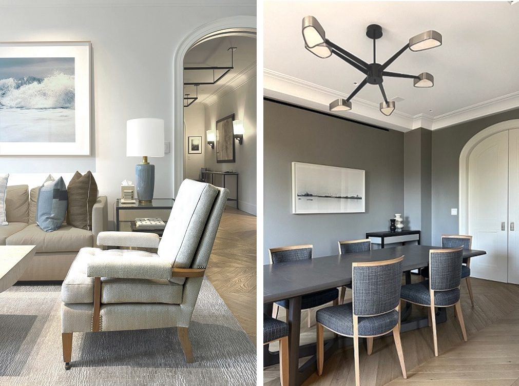 Living Room of Pre-war Co-op Apartment REnovation on Fifth Avenue in New York City by Mark Holmquist Architect